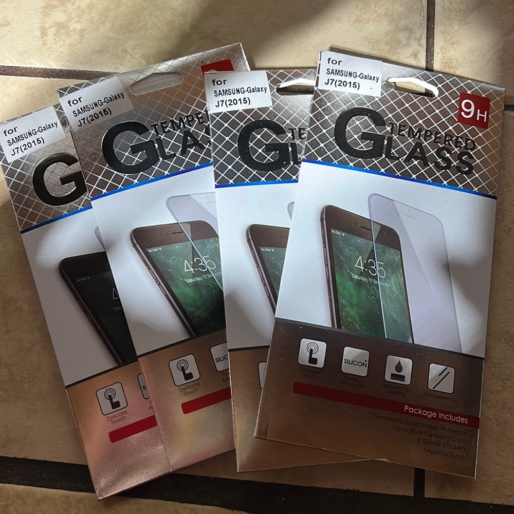 Samsung galaxy j7 tempered glass set if 4 bundle
